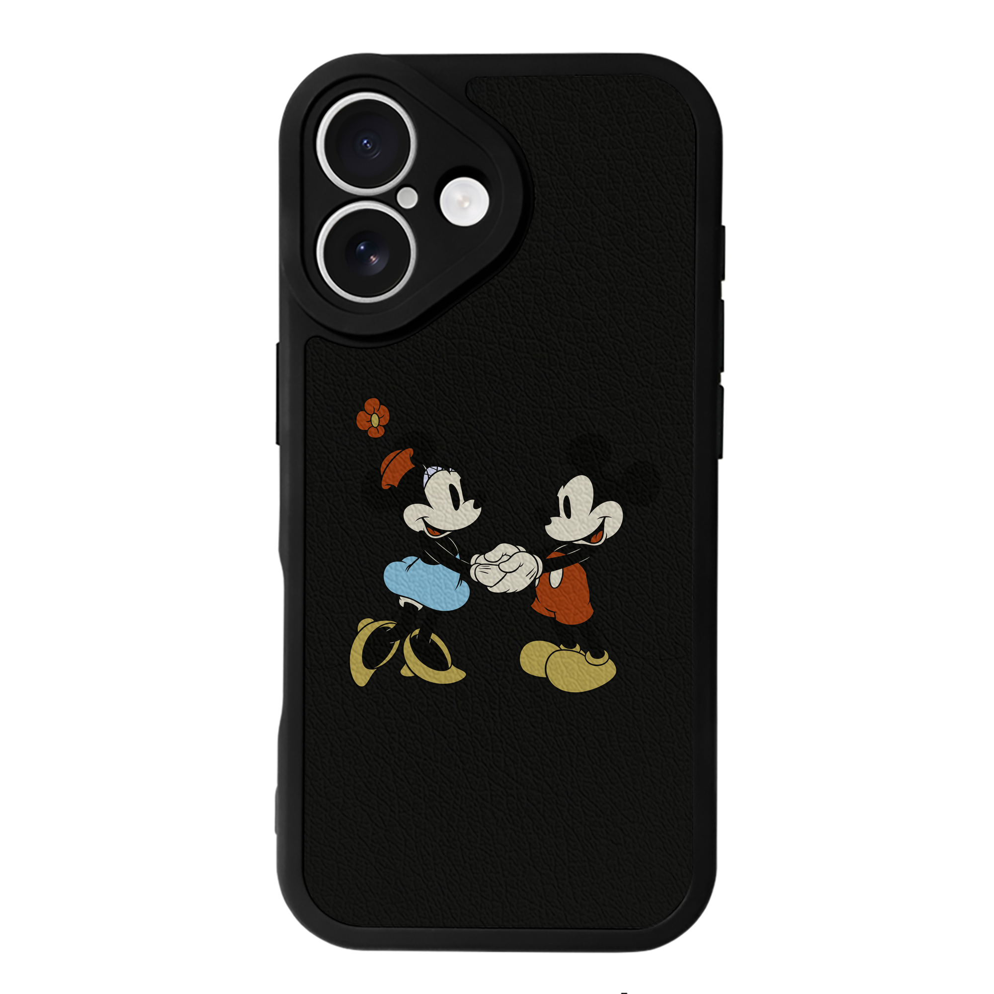 （画像用） ミッキーマウス Mickey Mouse 【iPhone 16シリーズ対応】シリコンスマホケース（レザー調） 材質：シリコン